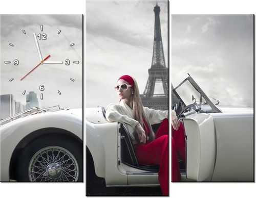 90CM 70 ZEGAR 3 ELEM PARKING WIEŻY EIFFLA SCIENNY DRUK na Arena.pl