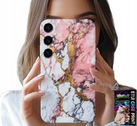 ETUI DO SAMSUNG GALAXY A15 4G - RÓŻOWO BIAŁY MARMUREK, KAMIENNE WZORY