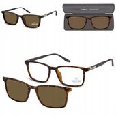 2w1 Okulary +1,50 Plusy do CZYTANIA z NAKŁADKĄ PRZECIWSŁONECZNĄ Polaryzacja