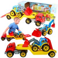 pojazd transporter z traktorem ruchome elementy obrotowa laweta zestaw 3916
