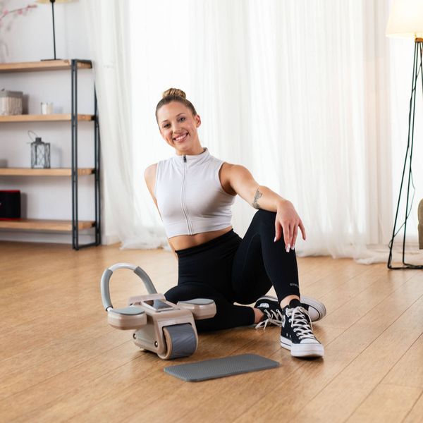 Automatyczne koło do ćwiczeń mięśni brzucha z wyświetlaczem KA08 HMS brązowy zdjęcie 5