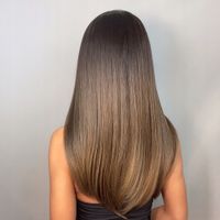 Peruka Brązowy Długa Z Grzywką Efekt Naturalny