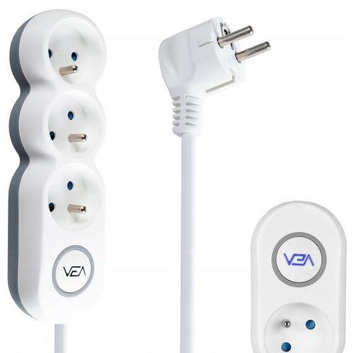 PRZEDŁUŻACZ ELEKTRYCZNY SIECIOWY MOCNY GRUBY UZIEMIENIE 3 GNIAZDA 3M na Arena.pl