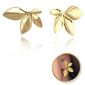 kolczyki ze stali szlachetnej platerowane 14k złotem listki kst3227