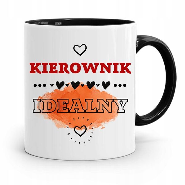 Kubek Czarny Dla Kierownika Kierownik Idealny Z Nadrukiem Ze Zdjęciem zdjęcie 1