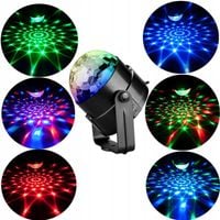projektor dyskotekowy kula disco obrotowa laser reflektor led rgb + pilot