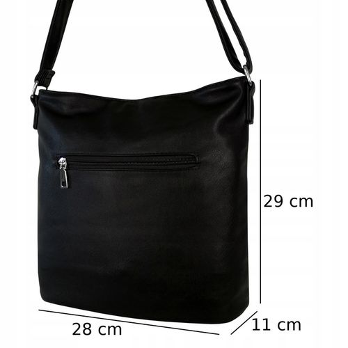 Torebka Damska Listonoszka Czarna Torba Worek Na Ramię Długi Pasek Lekka A5 na Arena.pl