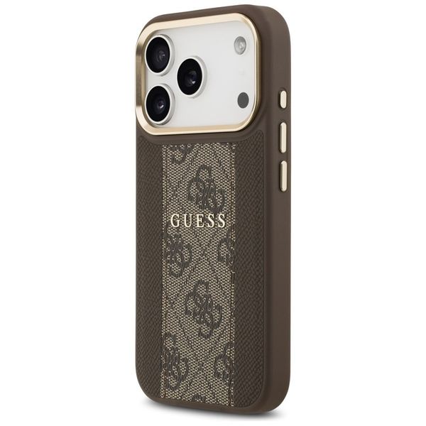 Etui Guess 4G Stripe MagSafe do iPhone 17 Pro brązowy zdjęcie 2