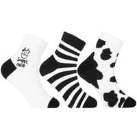 Skarpetki Dziewczęce Bawełniane za Kostkę 3/4 z Krówką 3-pary MORAJ 31-34