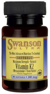 Witamina K2 MK7 K2MK-7 200mcg Vitamin K2 -7 from Natto 30 kapsułek SWANSON