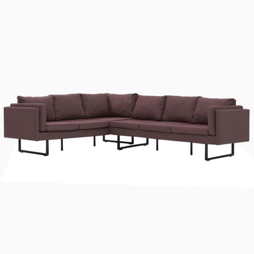 VidaXL Sofa narożna, brązowa, materiałowa na Arena.pl