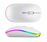 Mysz bezprzewodowa ergonomiczna do laptopa komputera LED biała
