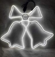 HIT! OZDOBA ŚWIĄTECZNA DZWONKI ZIMNY BIAŁY NEON