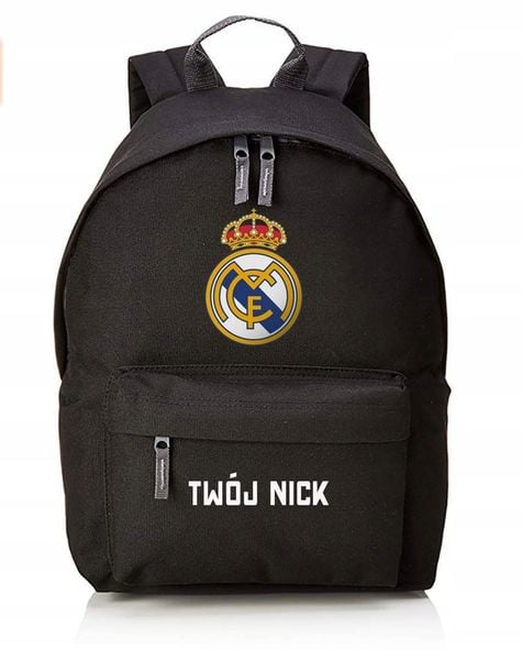 REAL MADRYT, plecak szkolny, czarny, 18l, jakość, wys (PL)/ TWÓJ NICK, IMIĘ zdjęcie 1