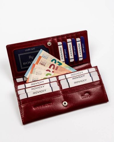duży, skórzany portfel damski z systemem rfid - rovicky na Arena.pl