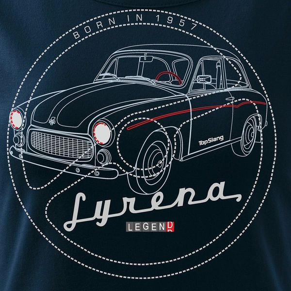 Koszulka z samochodem Syrena syrenka męska granatowa REGULAR L zdjęcie 2