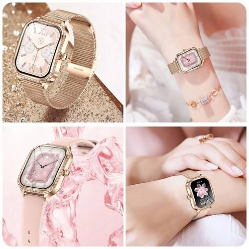 SMARTWATCH DLA KOBIETY DAMSKI ZEGAREK ROZMOWY MENU POLSKIE PULS + 3 PASKI na Arena.pl