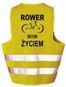 Kamizelka odblaskowa imprezowa ROWER MOIM ŻYCIEM
