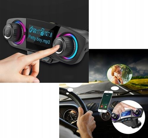 TRANSMITER FM BLUETOOTH ŁADOWARKA 3,1A 2xUSB MP3 na Arena.pl