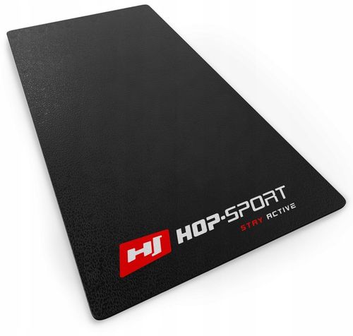Mata wytrzymała pod sprzęt siłownie Hop-Sport 120 cm x 60 cm czarna PVC na Arena.pl