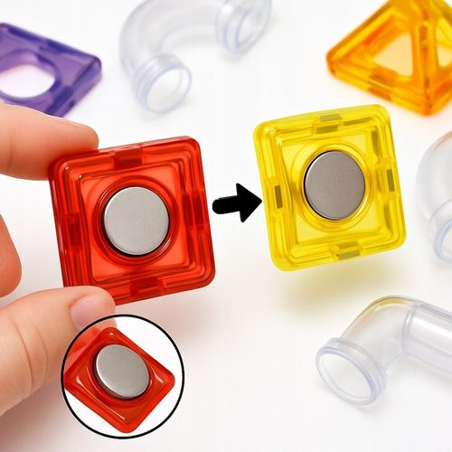 KLOCKI MAGNETYCZNE 40el KREATYWNE KONSTRUKCYJNE EDUKACYJNE 3D ZABAWA 148A na Arena.pl