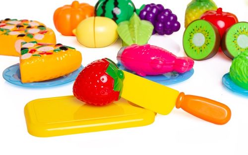 OWOCE WARZYWA DO KROJENIA na rzep zabawkowe jedzenie pizza + kosz na zakupy na Arena.pl