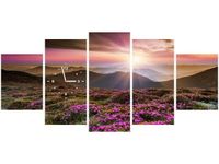 70CM 150CM ZEGAR 5 ELEM PIĘKNY KRAJOBRAZ DRUK OBRAZ