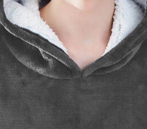 Gruby Koc Ponczo Z Kapturem Ciepła Gruba Bluza Szlafrok Kocobluza na Arena.pl