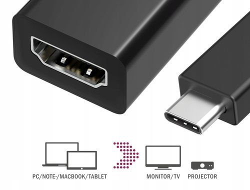 Adapter HAMA USB-C wtyk - HDMI gniazdo 4K na Arena.pl