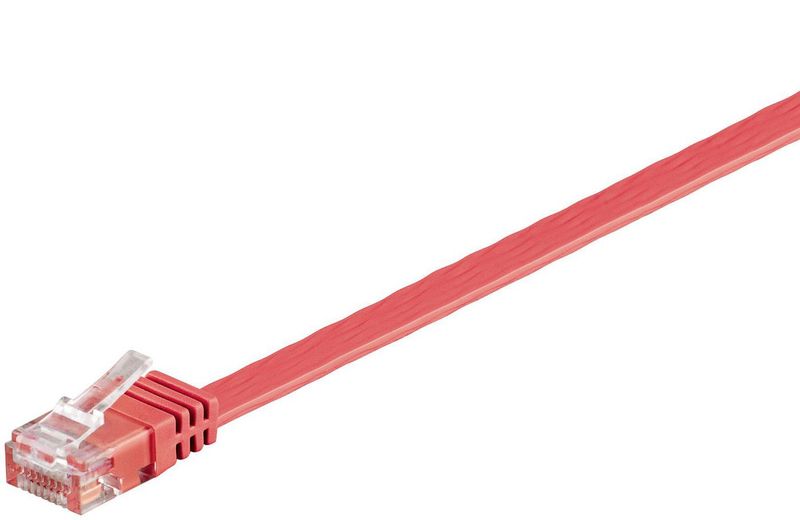 MicroConnect U/UTP CAT6 1M  Red Flat zdjęcie 1