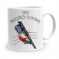 Kubek Na Dzień Ojca Dla Taty Najlepszy Elektryk Z Nadrukiem Ze Zdjęciem