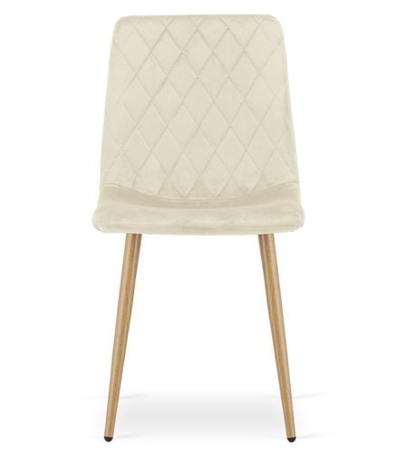 Krzesło TURIN - jasny beż aksamit / nogi kolor drewna x 2 na Arena.pl