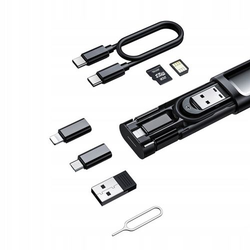MCDODO PODRÓŻNY ZESTAW KABLI ADAPTERÓW USB DO TELEFONU KOMPUTERA Z ETUI 9W1 na Arena.pl
