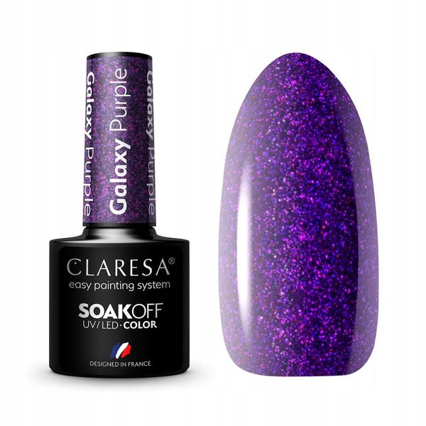 CLARESA Lakier hybrydowy GALAXY PURPLE - 5g zdjęcie 1
