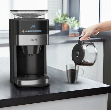 Ekspres przelewowy z wbudowanym młynkiem żarnowo-stalowy KRUPS KM8328 na Arena.pl