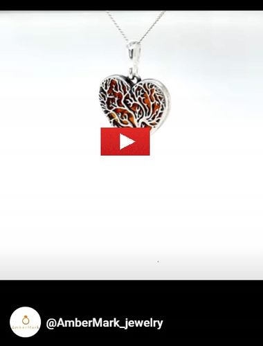 Wisiorek srebrny z bursztynem ORYGINALNA ZAWIESZKA ze srebra serce FILM na Arena.pl