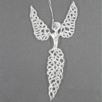 Anioł ażurowy szklany wiszący (24 cm)