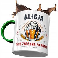 Kubek Zielony Dla Alicji Koleżanki Przyjaciółki Z Nadrukiem Ze Zdjęciem