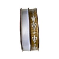 Wstążki tasiemki dekoracyjne prezenty święta 2x5m biała-złota