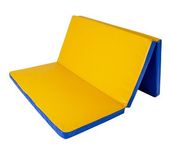 Materac gimnastyczny Gamma 150 x 100 x 10 cm składany 3-częściowy niebiesko-żółty