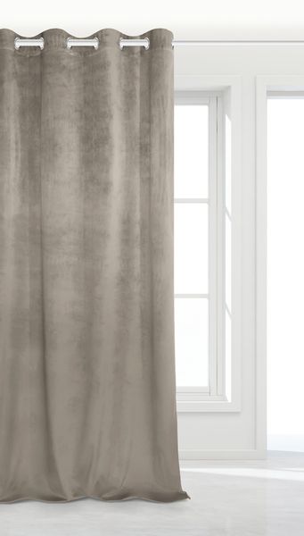 Zasłona gotowa na przelotkach VELVET SOFT 140x250 welurowa c.beżowa zdjęcie 2