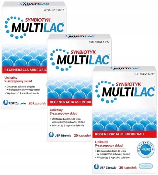 MULTILAC synbiotyk probiotyk + prebiotyk 3x20 kapsułek zdjęcie 1