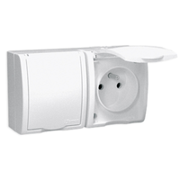 Aquarius Gniazdo 2-krotne z uziemieniem i klapką AQGZ1-2/11 biały