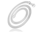 ELEGANCKI KLASYCZNY SZEROKI NASZYJNIK SREBRNY BISMARCK 5MM 42CM