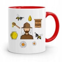 Kubek Czerwony Pszczelarza Prezent Z Nadrukiem Ze Zdjęciem