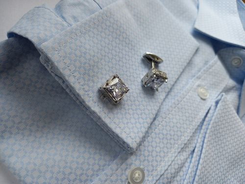 Srebrne klasyczne spinki do mankietów koszuli na Arena.pl