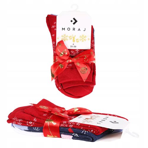 Skarpetki Świąteczne Bawełniane 2-PARY SKARPETY NA PREZENT MORAJ 38-41 na Arena.pl
