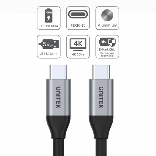 Kabel Unitek przewód USB Typ-C do USB Typ-C 2m na Arena.pl