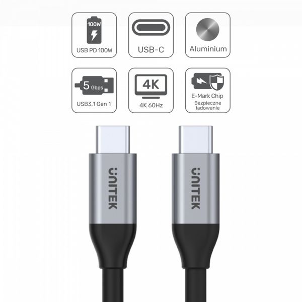 Kabel Unitek przewód USB Typ-C do USB Typ-C 2m zdjęcie 13