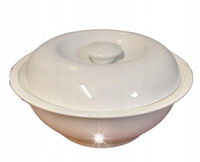 miska z pokrywą biała porcelana | SN01304